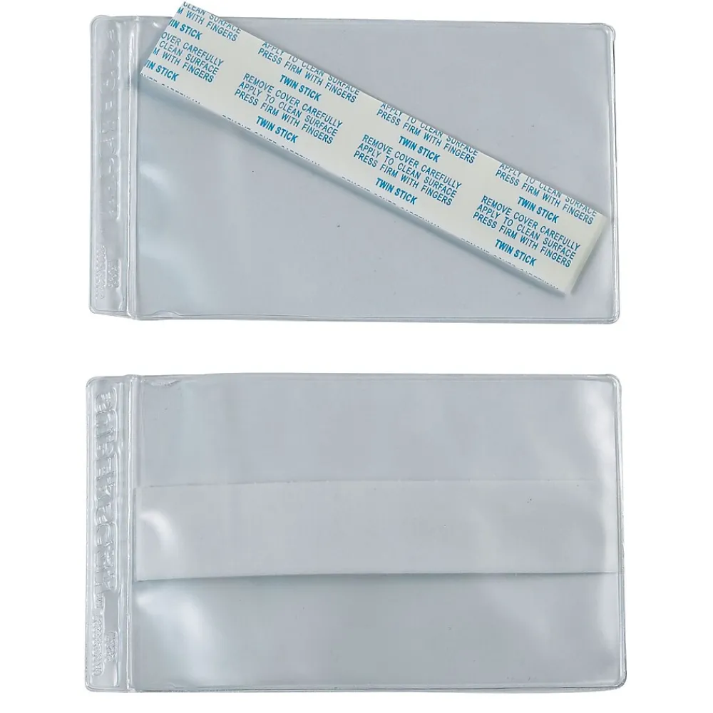 Labels|Partners Brand Superscan 2" x 3 1/2" Short Side Open Press-On Vinyl Envelope, 50/Carton
