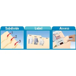 File Folders|Pendaflex Divide It Up 4-Tab File Folder, Letter Size, Manila, 24/Pack (10770)