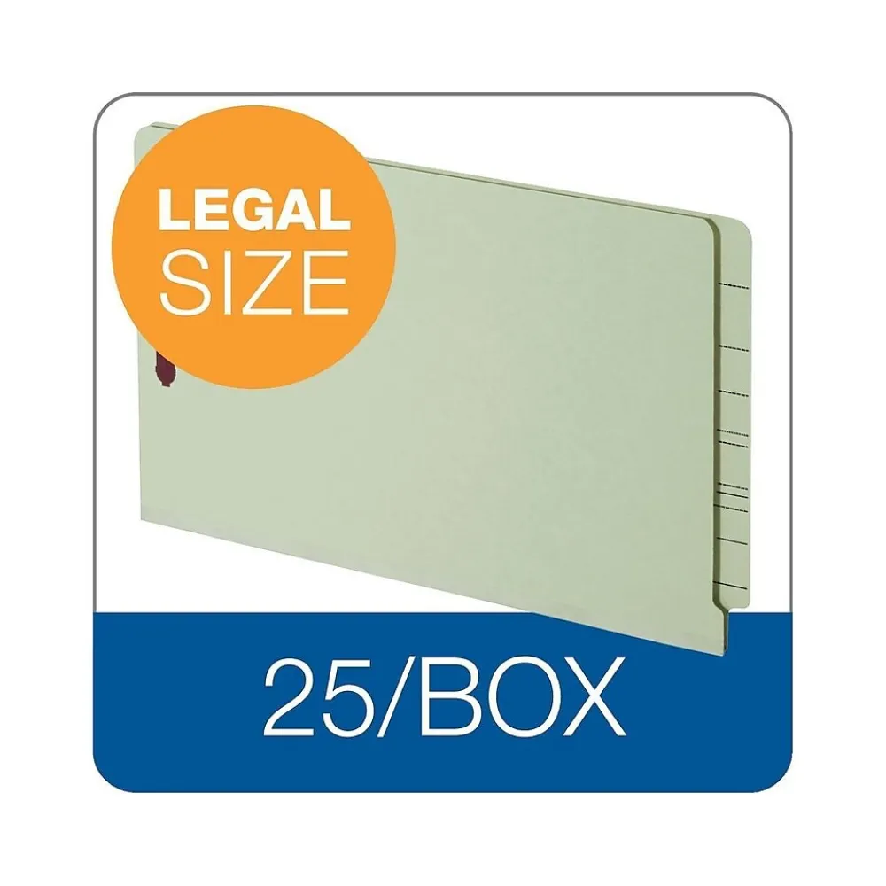 File Folders|Pendaflex End Tab File Folder, Straight-Cut, Legal Size, Light Green, 25/Box, 4 Boxes/Carton (47715GW)