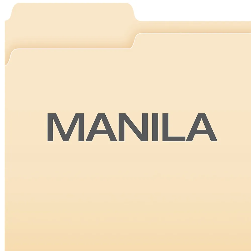 File Folders|Pendaflex Essentials File Folders, 1/3-Cut Tab, Letter Size, Manila, 100/Box (752 1/3)