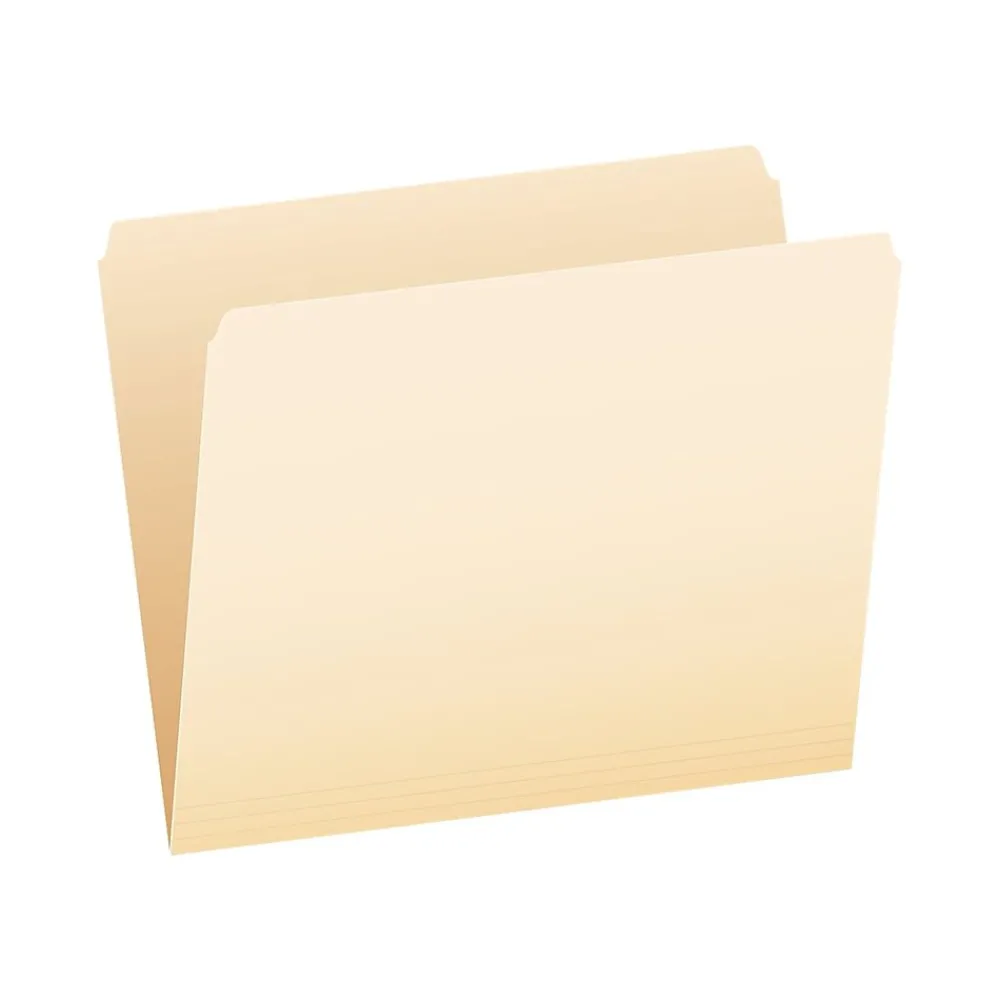 File Folders|Pendaflex Essentials File Folder, Straight Cut, Letter Size, Manila, 100/Box (752)