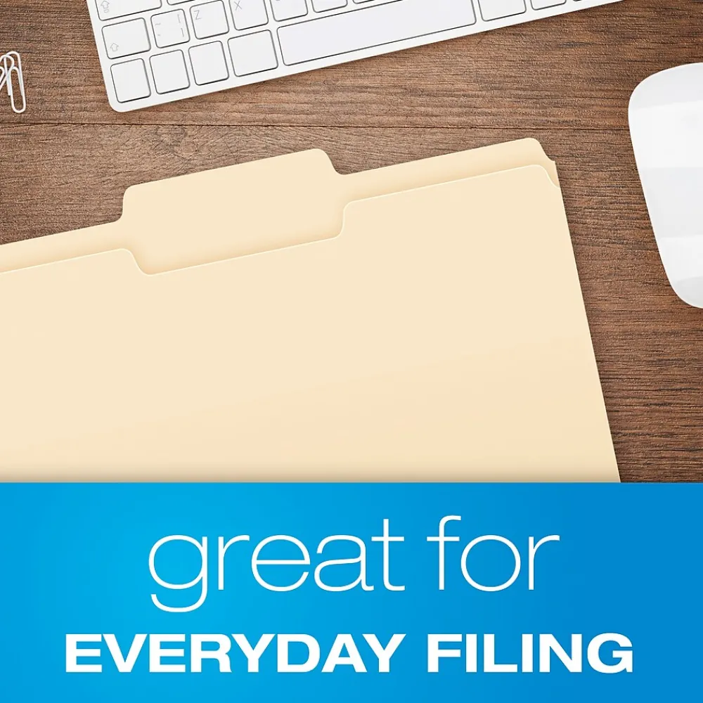 File Folders|Pendaflex File Folder, 1-Tab, Letter Size, Manila, 100/Box (R752 1/3-2)