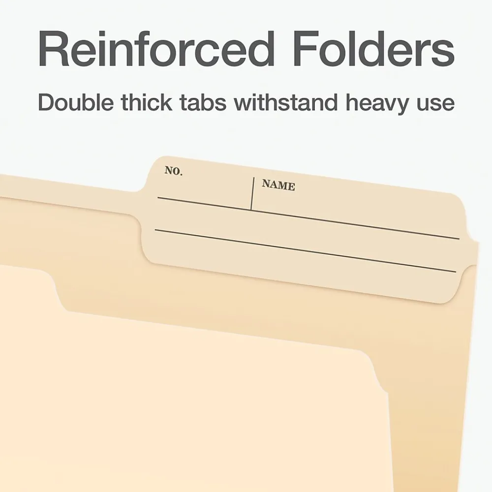 File Folders|Pendaflex File Folder, 1-Tab, Letter Size, Manila, 100/Box (1007078)