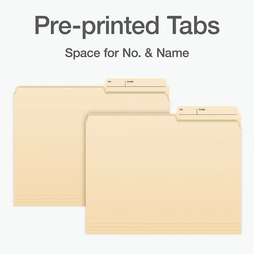 File Folders|Pendaflex File Folder, 1-Tab, Letter Size, Manila, 100/Box (1007078)