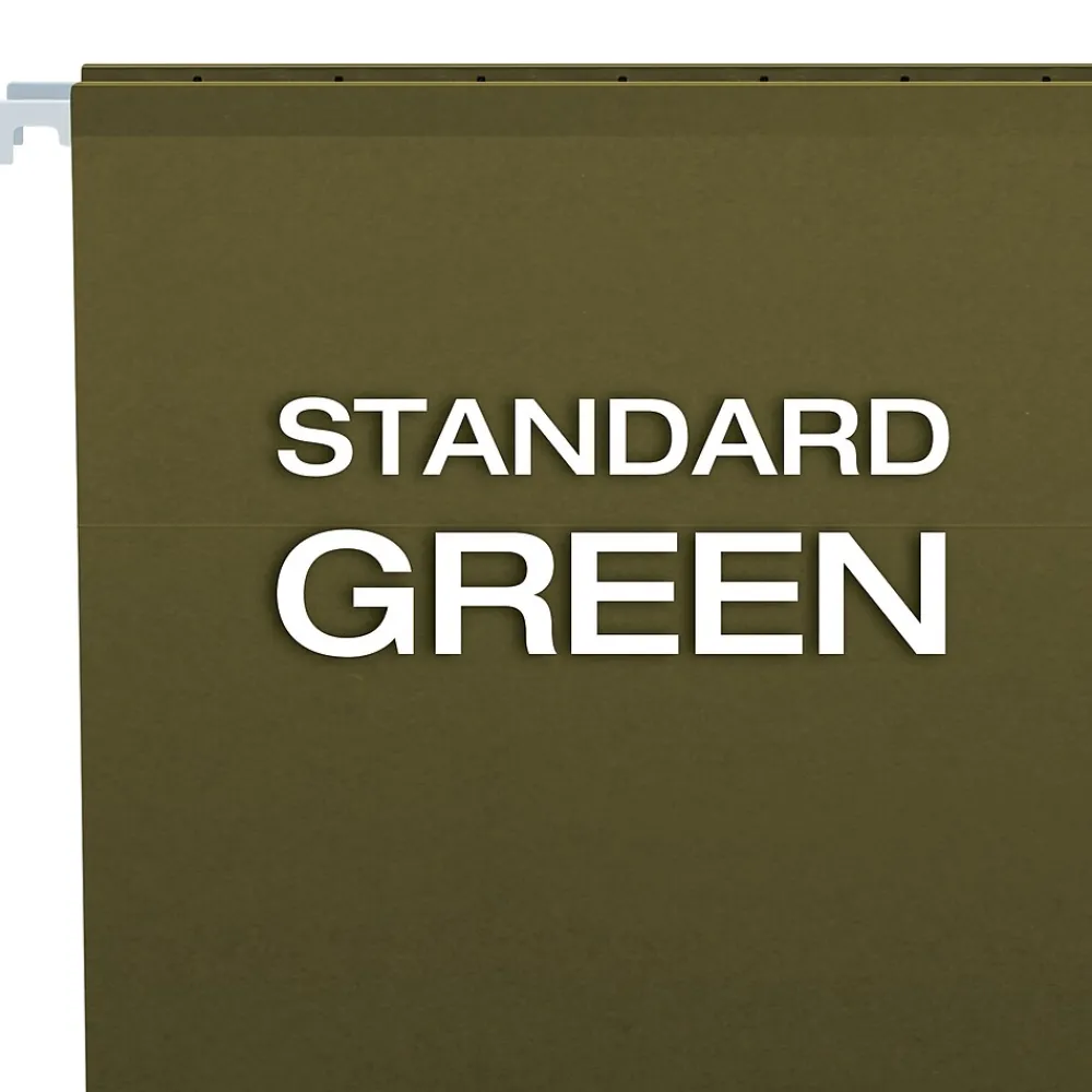 Hanging File Folders|Pendaflex Hanging File Folder, 5-Tab, Letter Size, Green, 25/Box (PFX 4152)