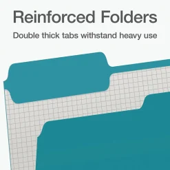 File Folders|Pendaflex Heavy Duty File Folder, 1/3-Cut Tab, Letter Size, 100/Box (1006995)