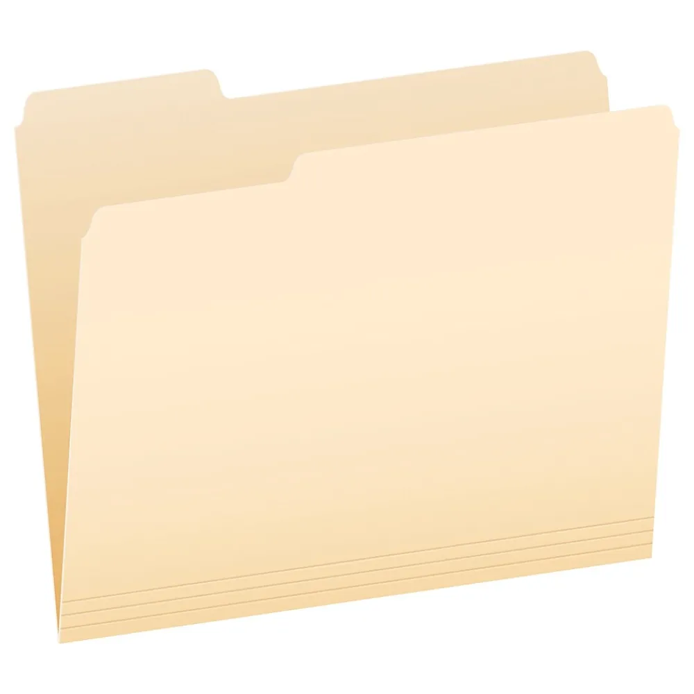 File Folders|Pendaflex Heavy Duty File Folder, 1/3-Cut Tab, Letter Size, 100/Box (1007080)