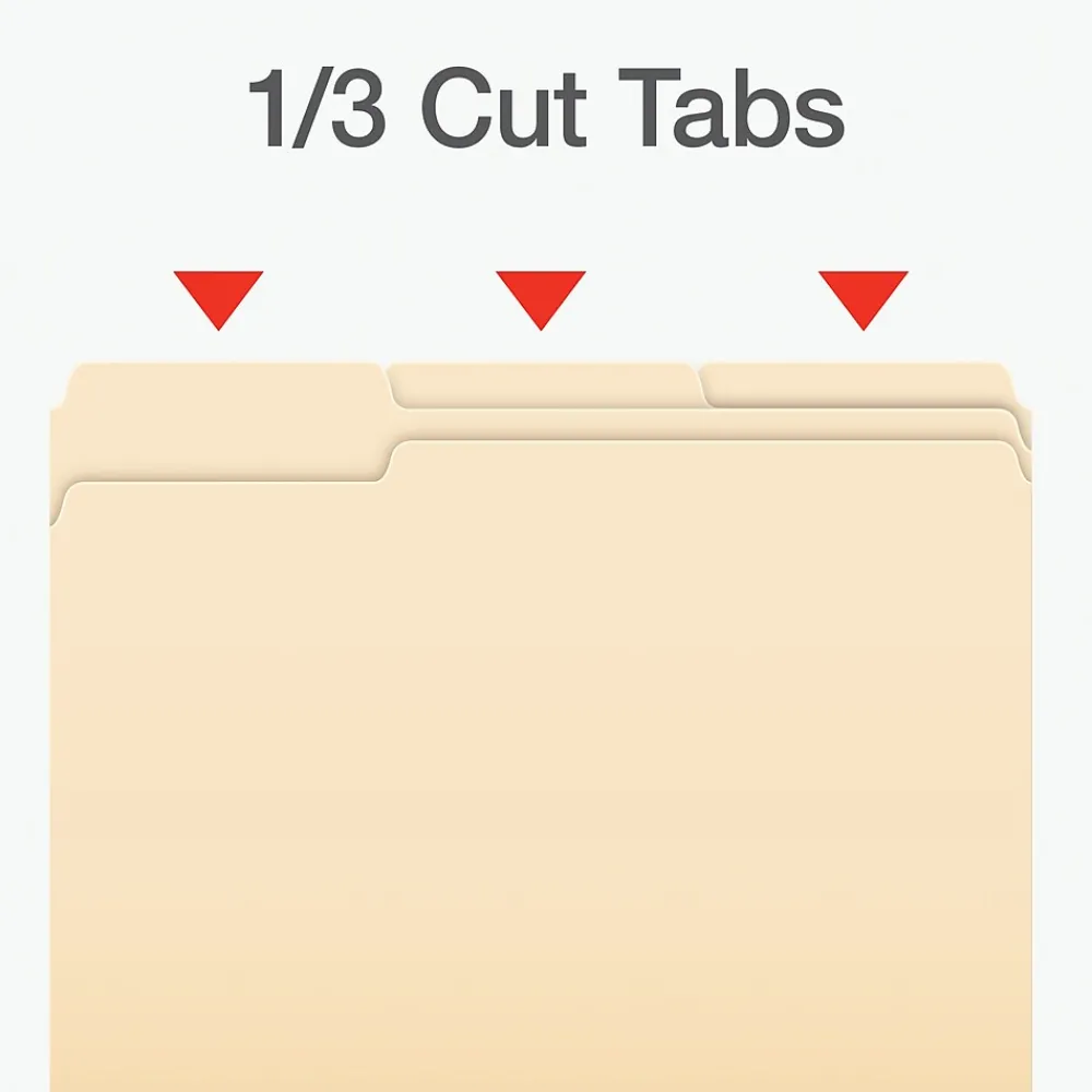 File Folders|Pendaflex Heavy Duty File Folder, 1/3-Cut Tab, Letter Size, 100/Box (1007080)