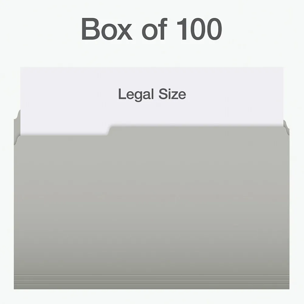 File Folders|Pendaflex Heavy Duty File Folder, 1/3-Cut Tab, Legal Size, 100/Box (1007032)