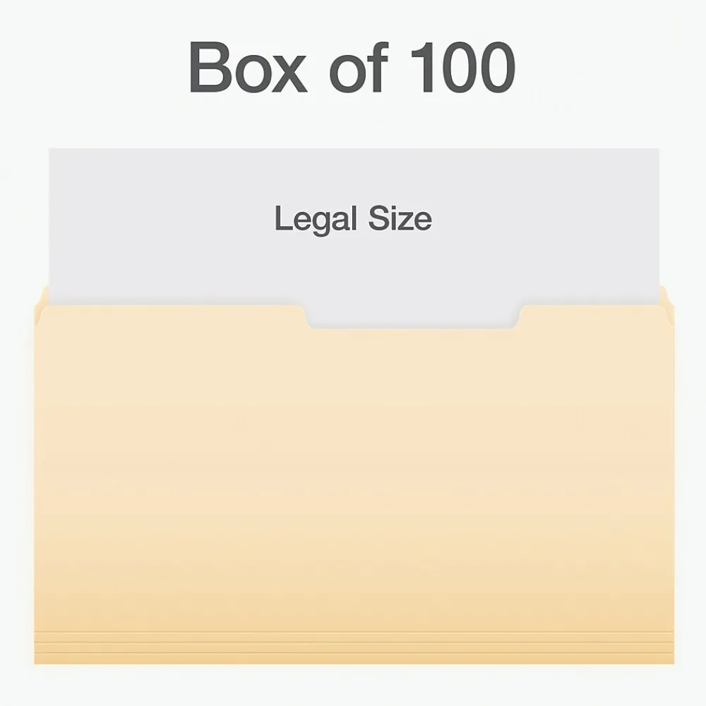 File Folders|Pendaflex Heavy Duty File Folder, 1-Tab, Legal Size, 100/Box (1007056)