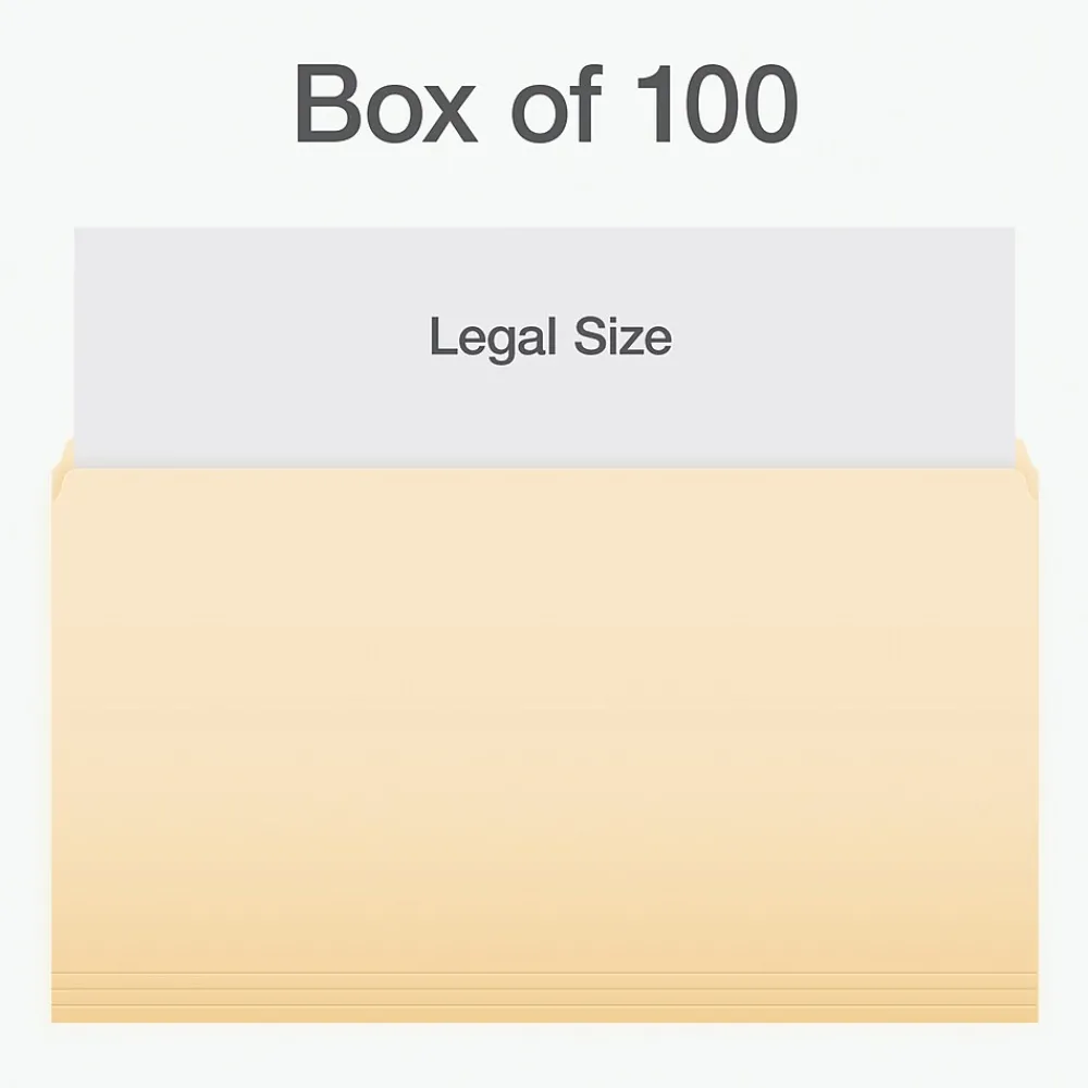 File Folders|Pendaflex Heavy Duty File Folder, Straight Cut, Legal Size, 100/Box (1007057)
