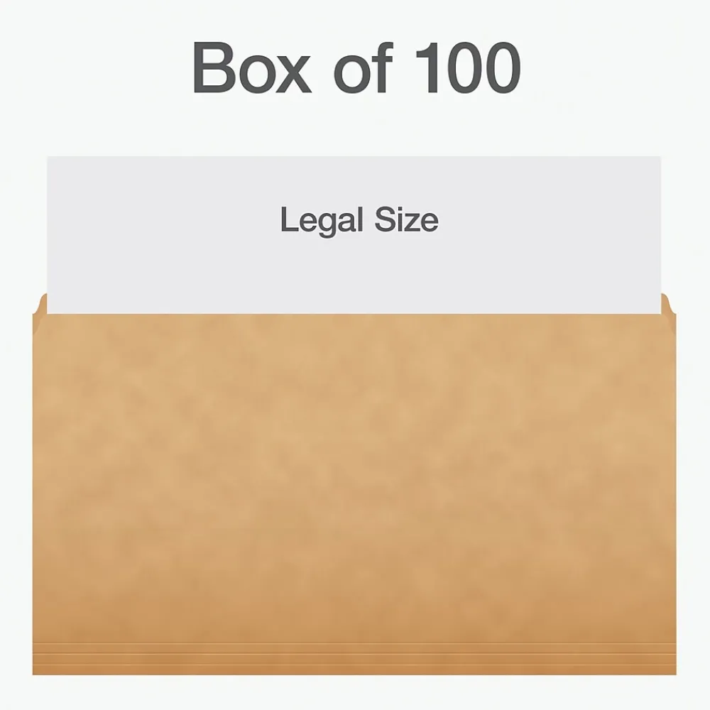 File Folders|Pendaflex Heavy Duty File Folder, Straight Cut, Legal Size, Kraft, 100/Box (1007137)