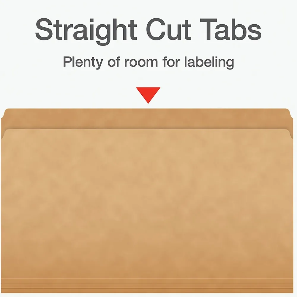 File Folders|Pendaflex Heavy Duty File Folder, Straight Cut, Legal Size, Kraft, 100/Box (1007137)