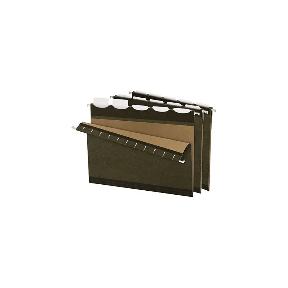 Hanging File Folders|Pendaflex Ready-Tab Hanging Folder, 1/5 Cut Tab, Letter Size, Standard Green, 20/Box (42890)
