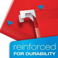 Hanging File Folders|Pendaflex Ready-Tab Reinforced Hanging File Folder, 5-Tab, Letter Size, , 25/Box (42623) Red