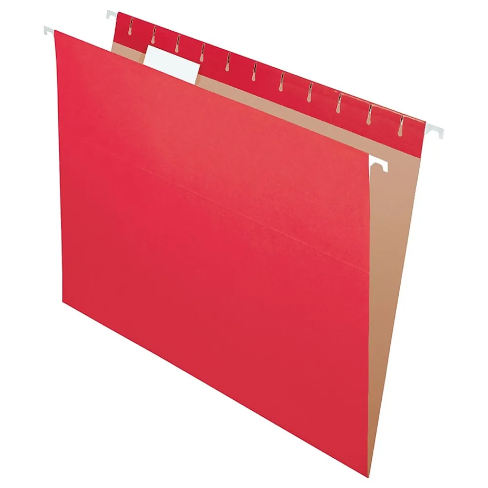 Hanging File Folders|Pendaflex Recycled Colo Hanging File Folders, , Letter, Holds 8 1/2"H x 11"W, 25/Bx (92511) Red