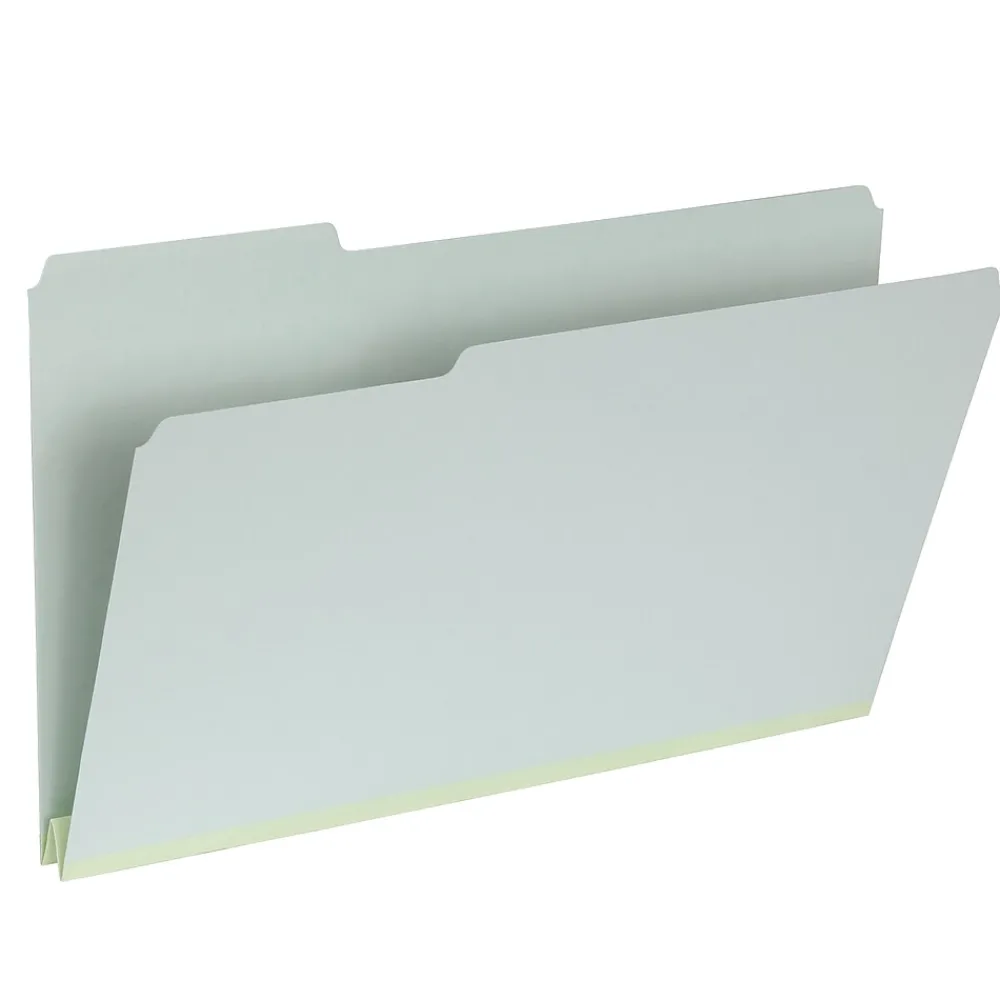 File Folders|Pendaflex Recycled File Folder, 1-Tab, Legal Size, Light Green, 25/Box (1006934)
