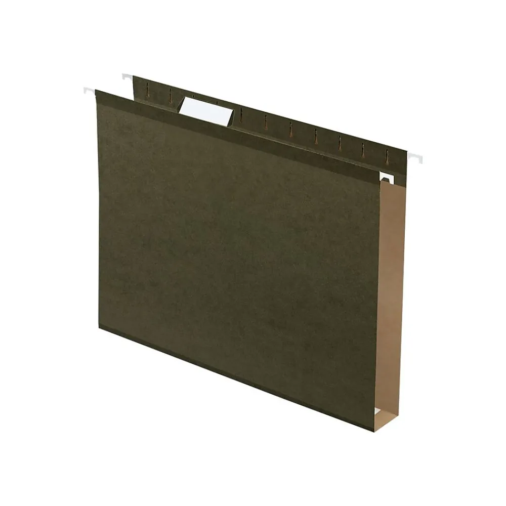 Hanging File Folders|Pendaflex Reinforced Hanging File Folders, 1" Expansion, Letter size, Standard Green 25/Box