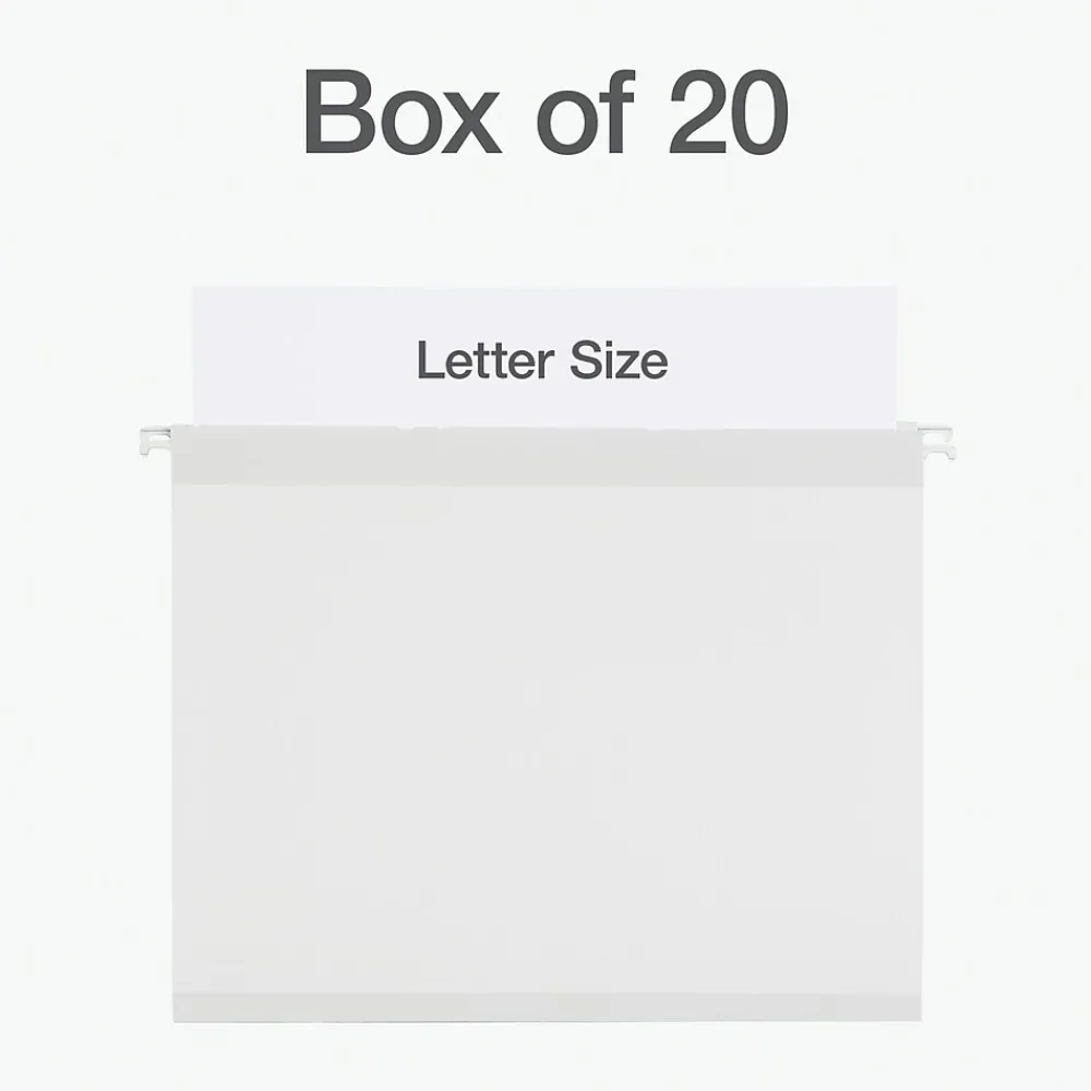 Hanging File Folders|Pendaflex Standard Reinforced Hanging File Folder, 6-Tab, Letter, White, 20/Box (1006985)