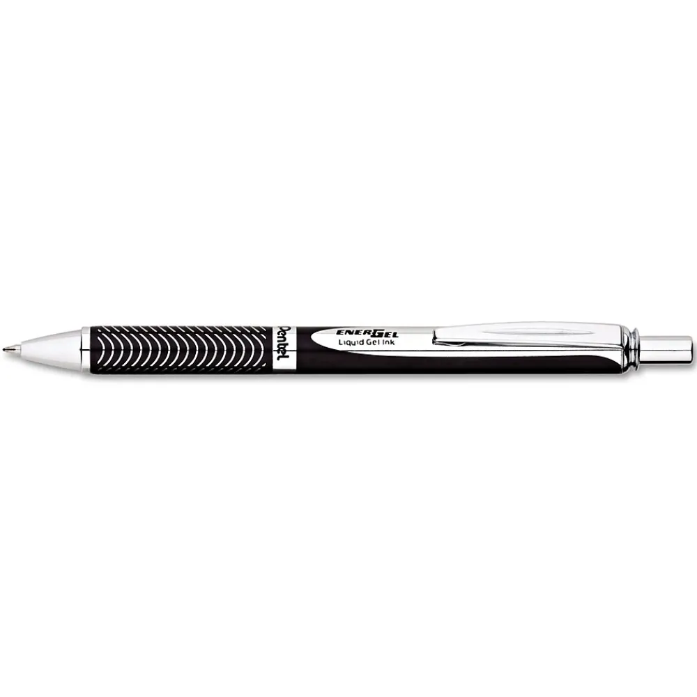 Pens|Pentel Alloy Roller Ball Retractable Pen, Medium Point, Black Ink (BL407A)
