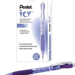 Pencils|Pentel Icy Mechanical Pencil, 0.7mm, #2 Soft Lead, Dozen (AL27TV)