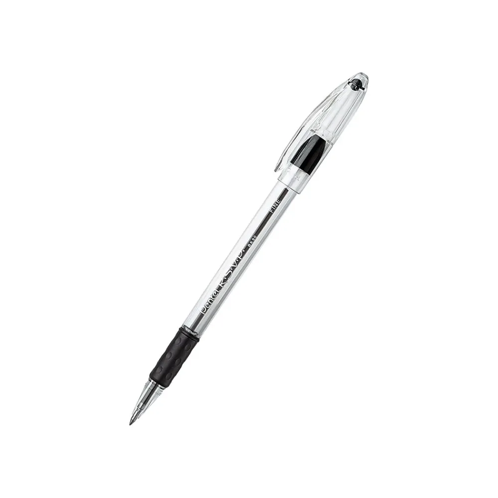 Pens|Pentel R.S.V.P. Ballpoint Pens, Fine Point, 0.7mm, Black Ink, Dozen (BK90-A)