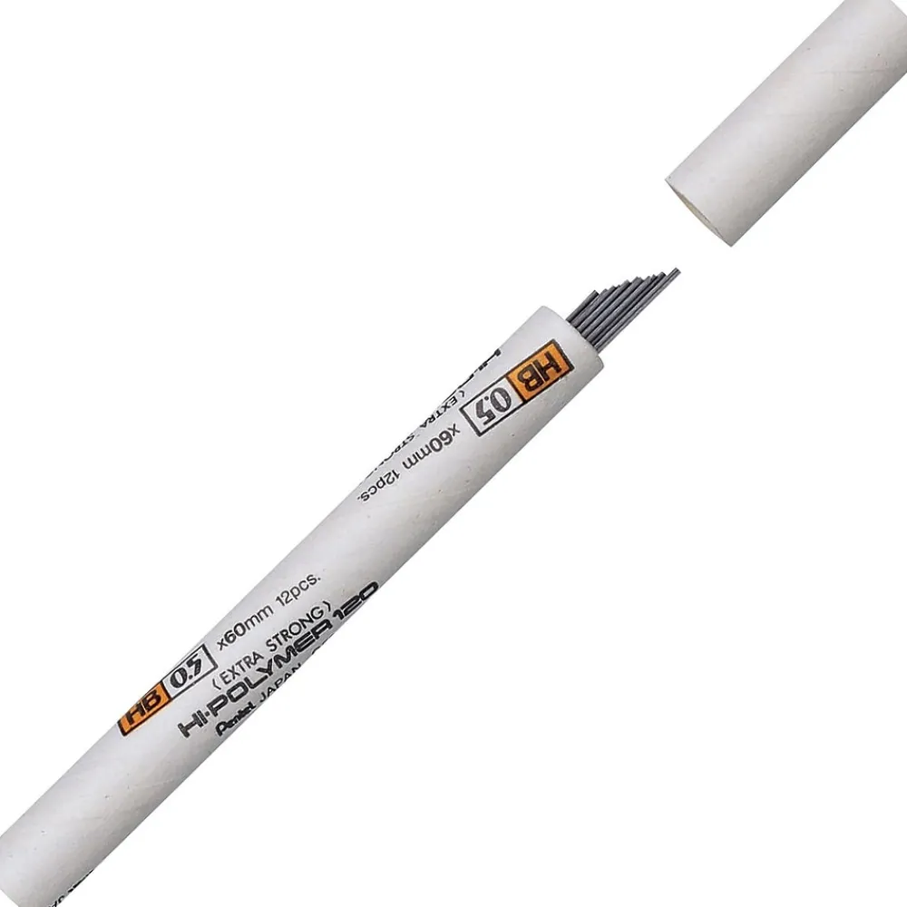 Pencils|Pentel Super Hi-Polymer Lead Refill, 0.7mm, 30/Leads (C27BP-HB-K6)