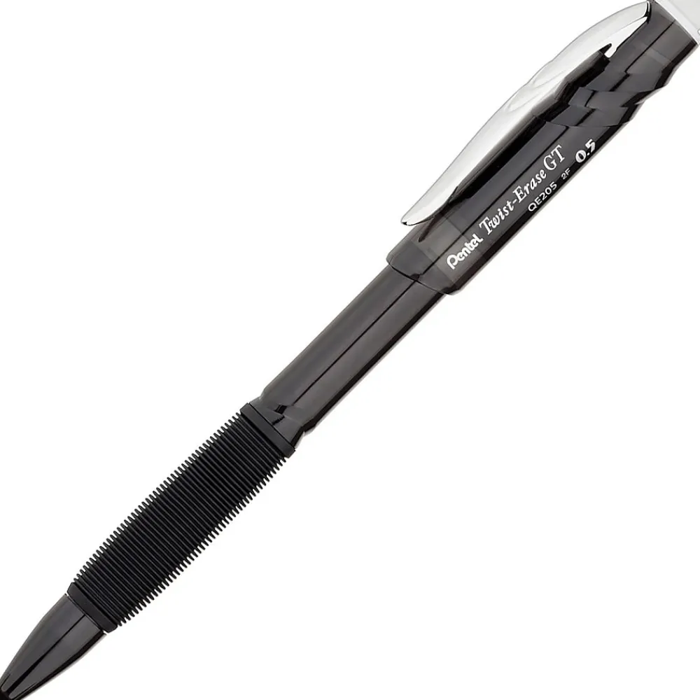 Pencils|Pentel Twist Erase GT Mechanical No. 2 Pencil, Fine Point, Black Barrel, Dozen (QE205A)