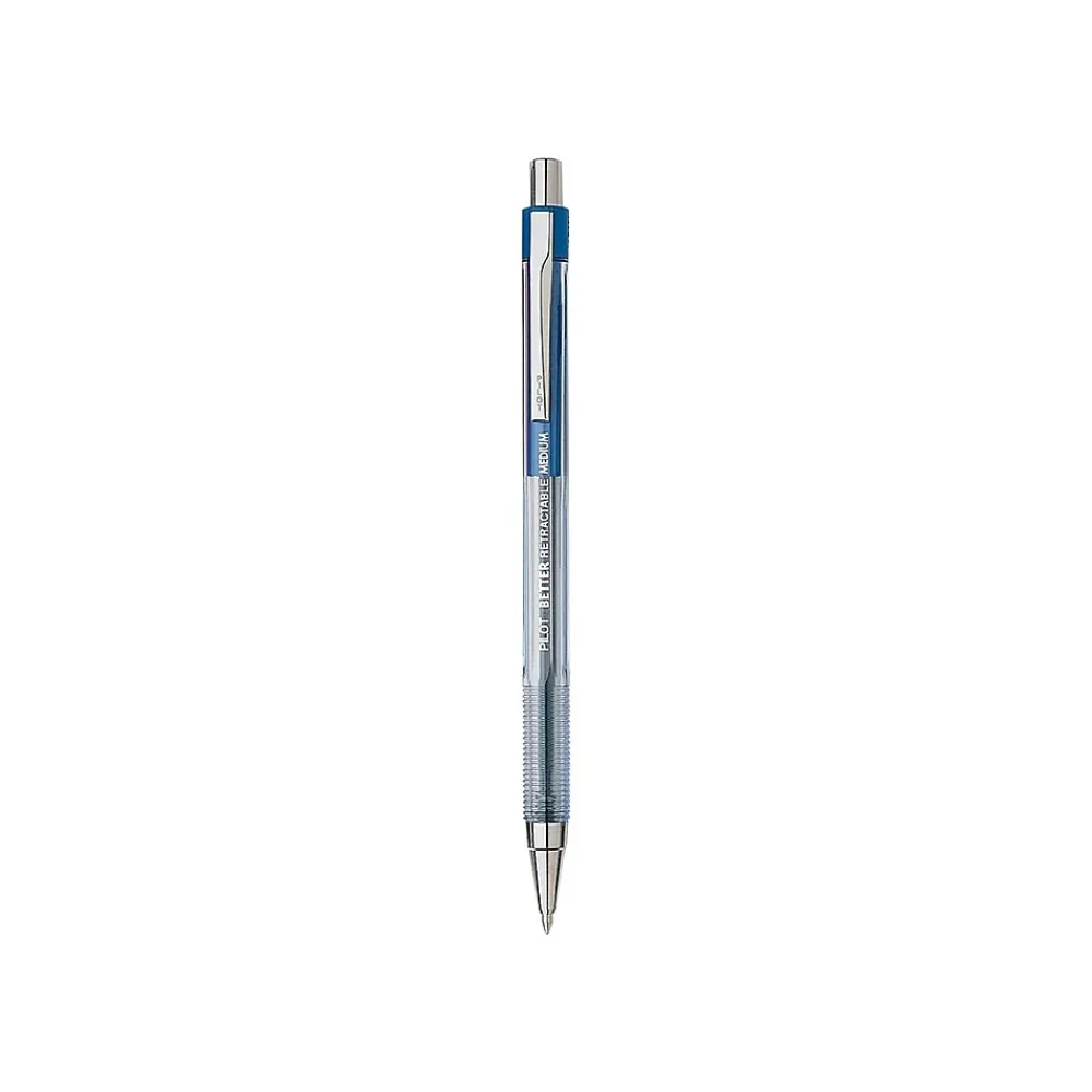Pens|Pilot Better Retractable Ballpoint Pens, Medium Point, Blue Ink, Dozen (30006)