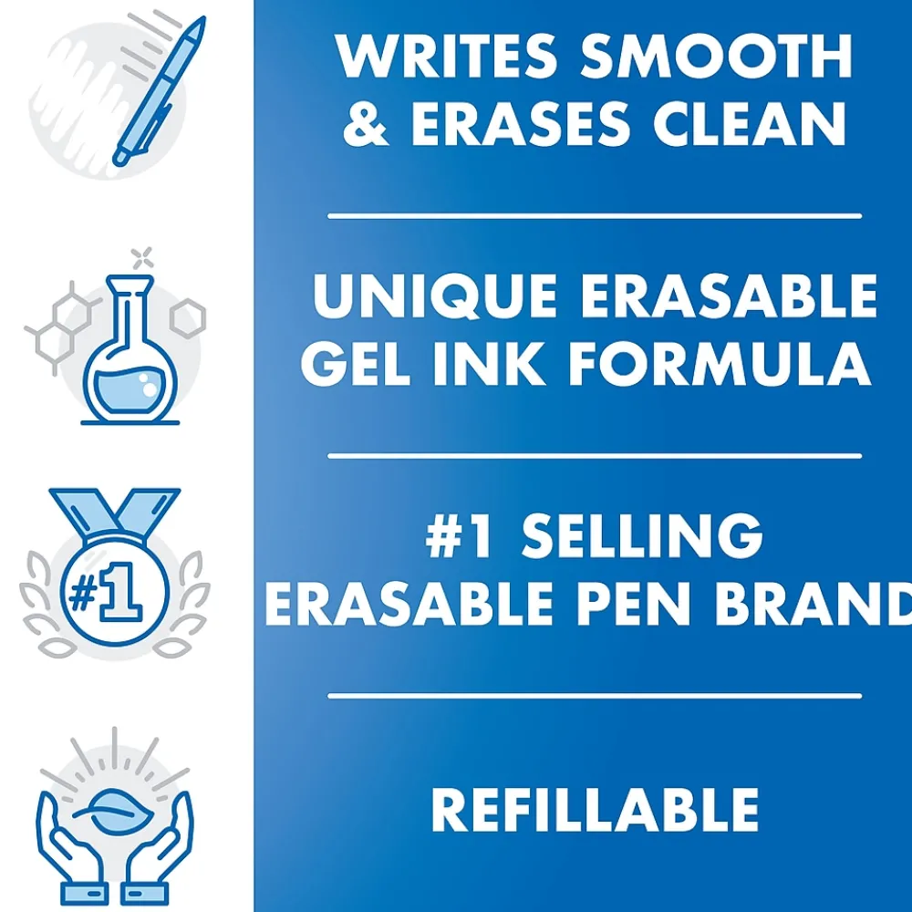 Pens|Pilot FriXion Ball Clicker Erasable Gel Pens, Extra Fine Point, Assorted Ink, 7/Pack (32509)