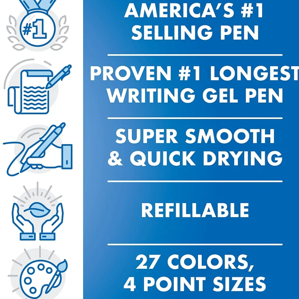 Pens|Pilot G2 Retractable Gel Pens, Ultra Fine Point, Assorted Ink, 4/Pack (31276)