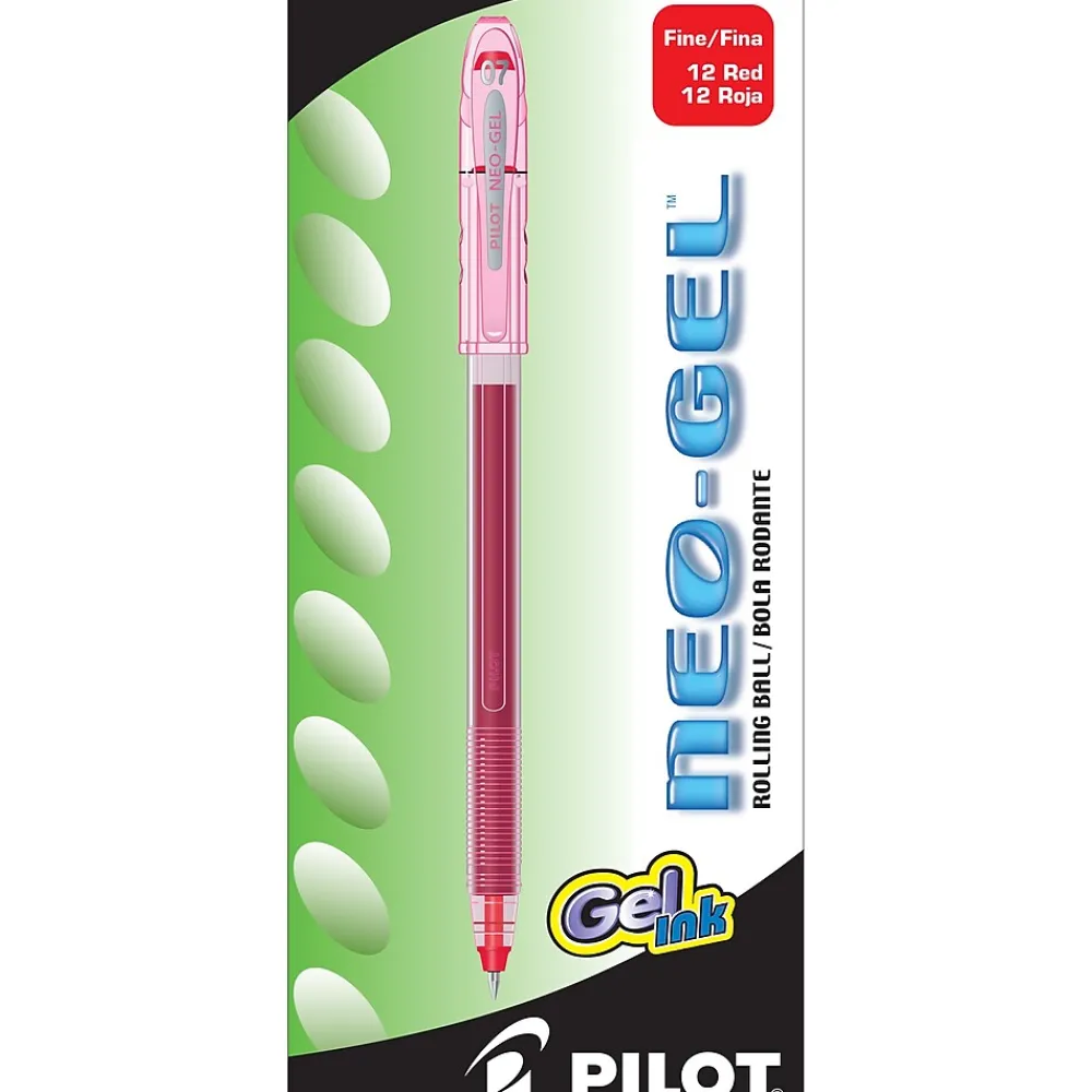 Pens|Pilot Neo-Gel Gel Pens, Fine Point, Red Ink, Dozen (14003)