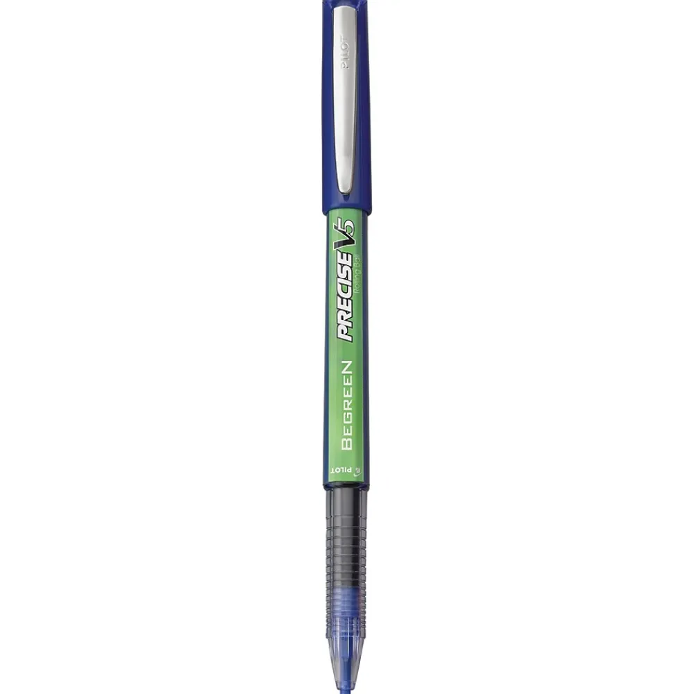 Pens|Pilot Precise V5 BeGreen Rollerball Pens, Extra Fine Point, Blue Ink, Dozen (26301)