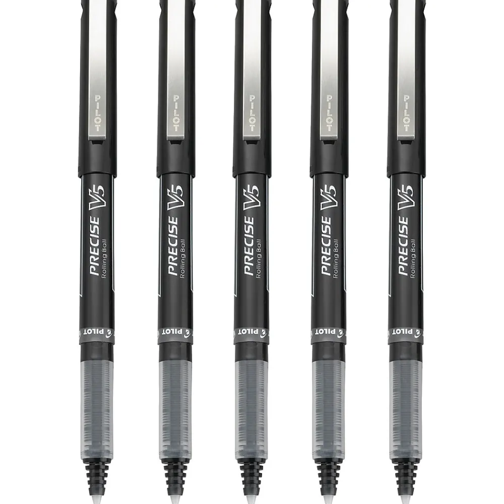 Pens|Pilot Precise V5 Rollerball Pens, Extra Fine Point, 0.5mm, Black Ink, 5/Pack (26010)