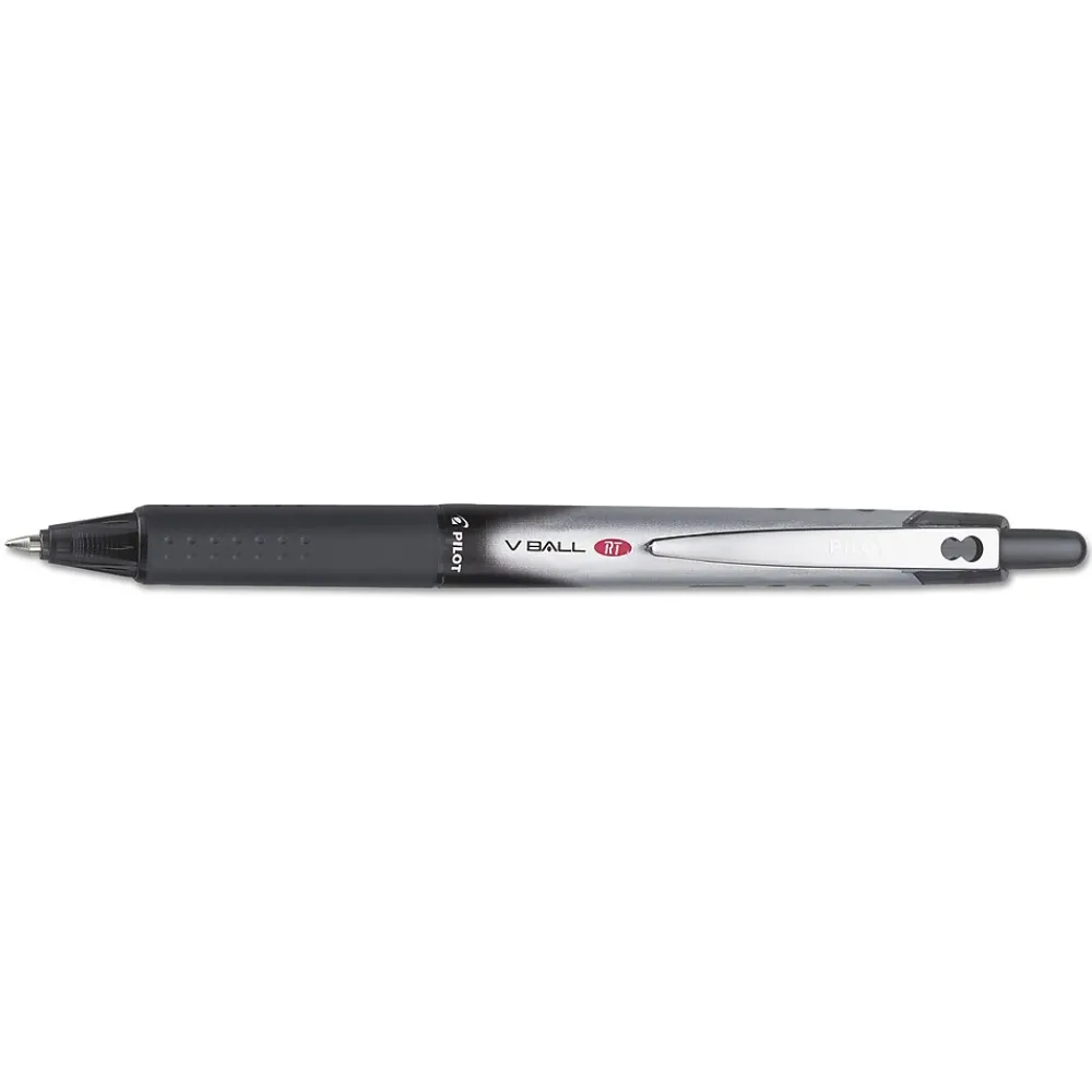 Pens|Pilot VBall RT Retractable Rollerball Pens, Fine Point, Black Ink, Dozen (26206)