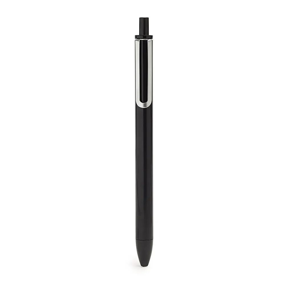 Pens|Poppin Black Retractable Gel Luxe Pen, Black Ink, Set of 100 (104509)