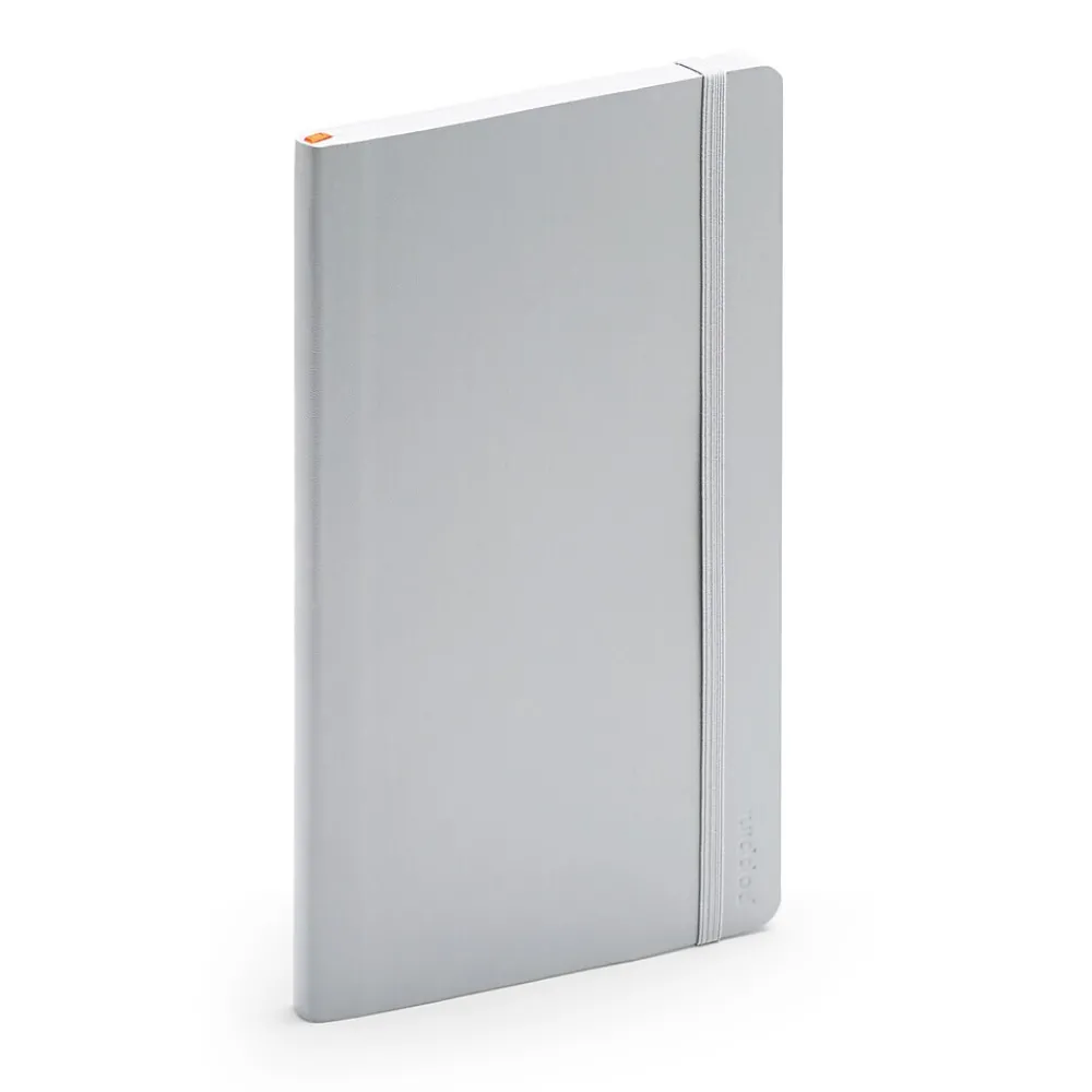 Composition Notebooks|Poppin Composition Notebooks, 5" x 8.25", Narrow Ruled, 192 Sheets, Gray/Silver, 25/Pack (104132)