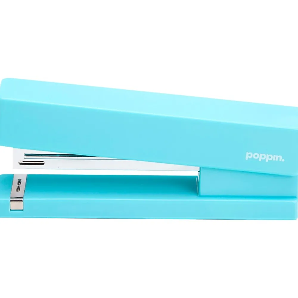 Staplers|Poppin Desktop Stapler, 20-Sheet Capacity, Aqua (100160)