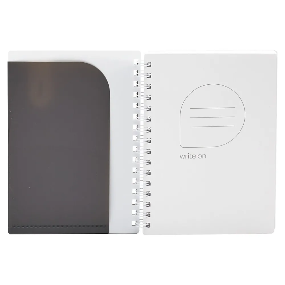 Notebooks|Poppin Pocket Notebook, 6" x 8.5", Ruled, 80 Sheets, Dark Gray (108850)