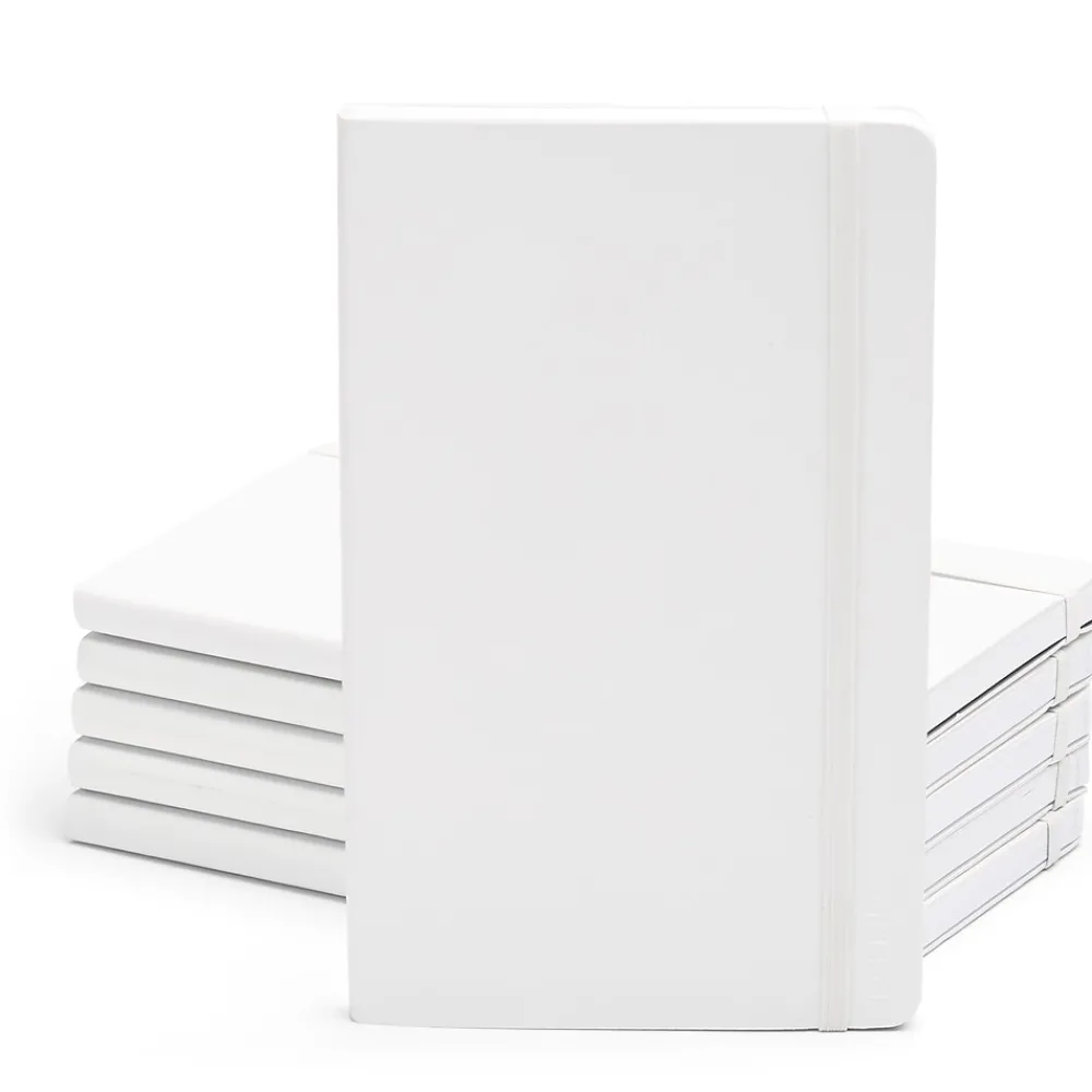 Notebooks|Poppin Professional Notebooks, 5" x 8.25", College Ruled, 96 Sheets, White, 25/Set (104125)