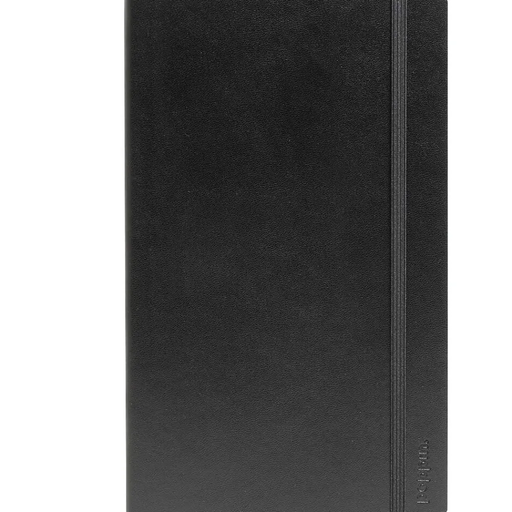 Notebooks|Poppin Professional Notebooks, 5" x 8.25", Wide Ruled, 96 Sheets, Black, 25/Set (104124)