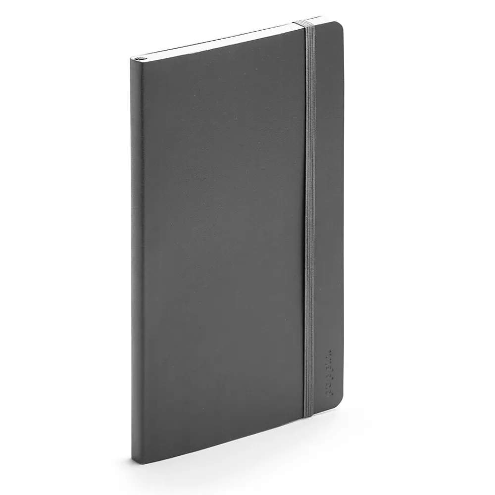 Notebooks|Poppin Professional Notebooks, 5" x 8.25", College Ruled, 96 Sheets, Gray/Silver, 25/Set (104134)