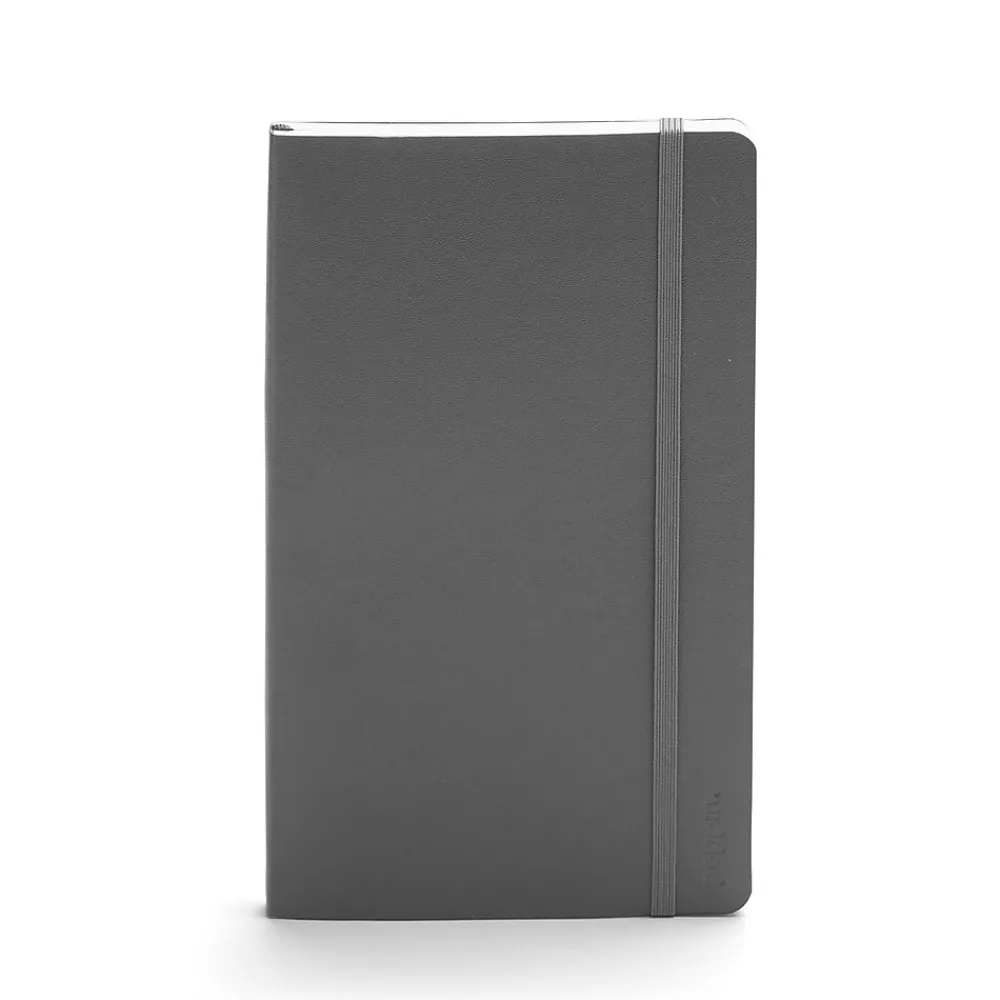 Notebooks|Poppin Professional Notebooks, 5" x 8.25", College Ruled, 96 Sheets, Gray/Silver, 25/Set (104134)