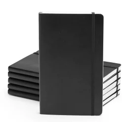 Journals|Poppin Soft Cover Notebooks, Medium, Black, 100/Box (105043)