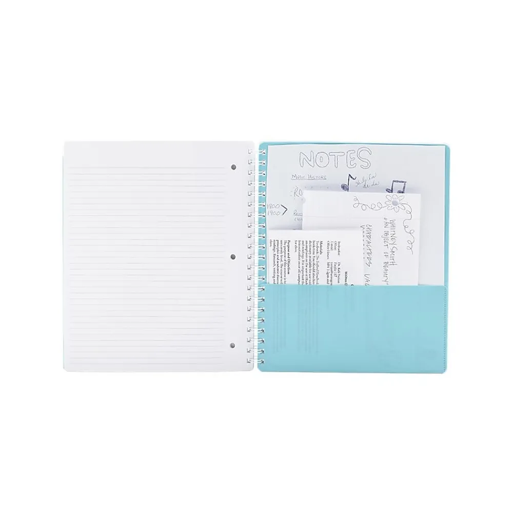Subject Notebooks|Poppin 1-Subject Notebooks, 8.5" x 11", College Ruled, 80 Sheets, Blue (102043)