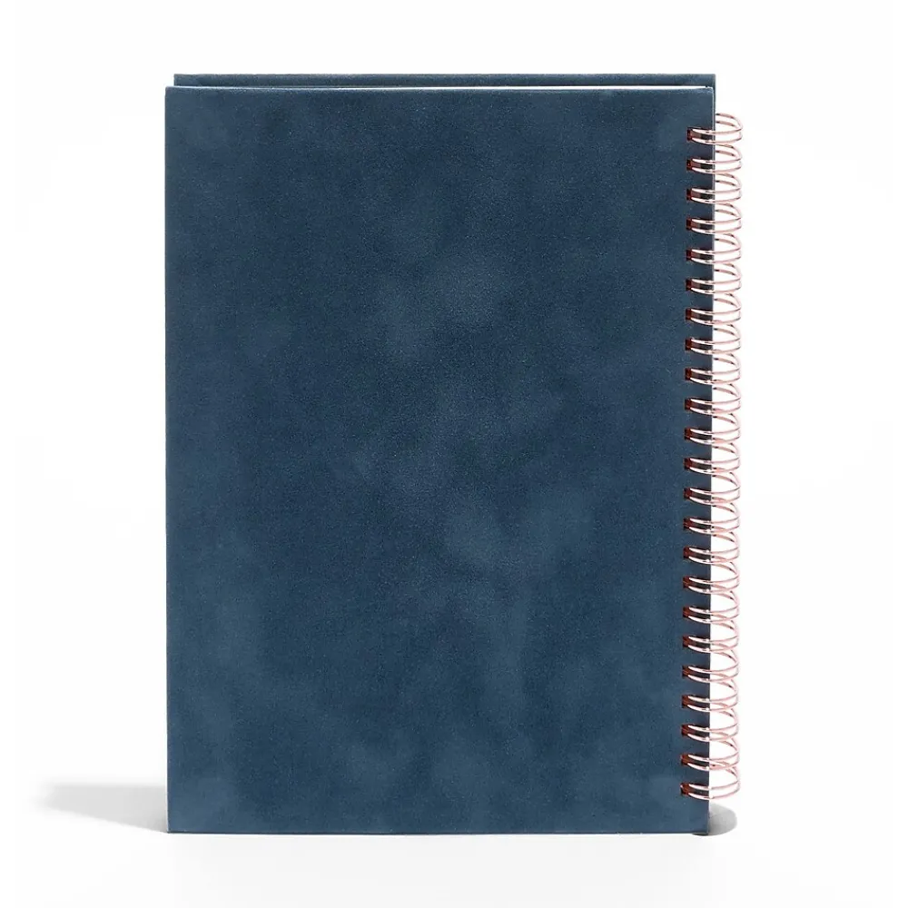Notebooks|Poppin Velvet 1-Subject Professional Notebooks, 6" x 8.25", Dotted, 40 Sheets, Blue (106162)