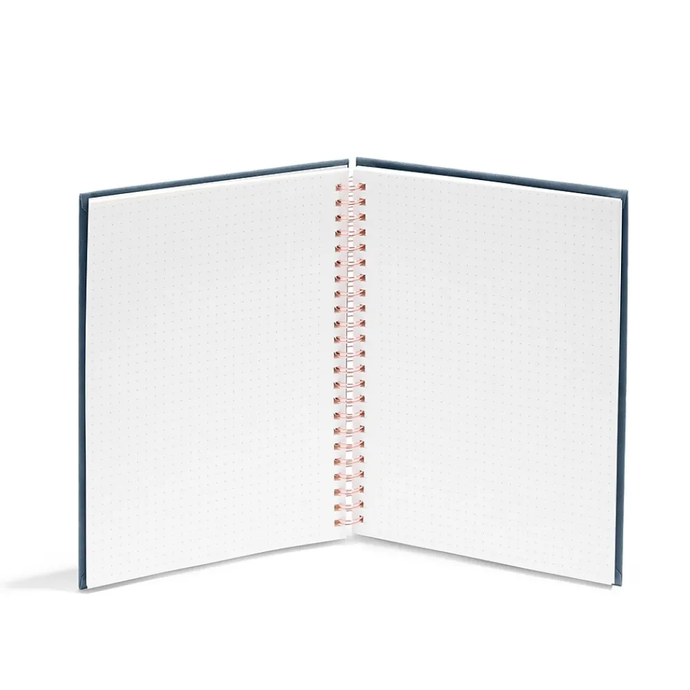 Notebooks|Poppin Velvet 1-Subject Professional Notebooks, 6" x 8.25", Dotted, 40 Sheets, Blue (106162)