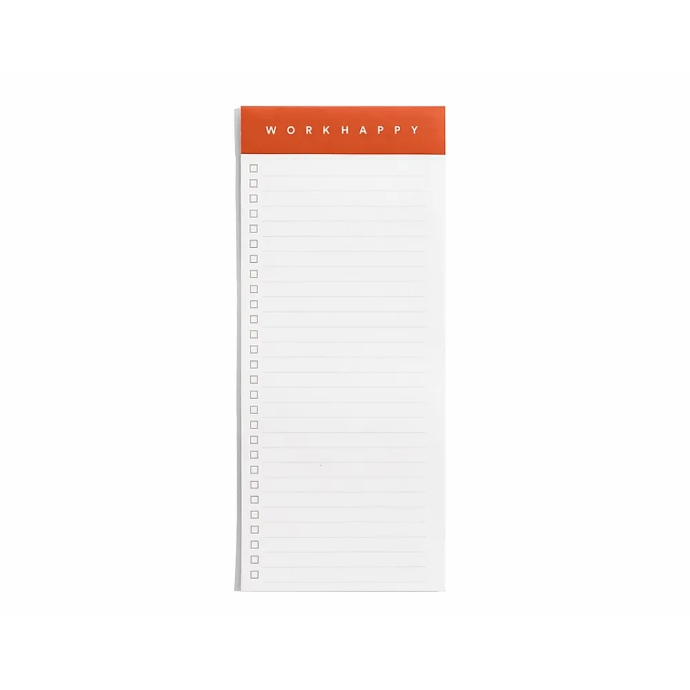 Notepads|Poppin Work Happy Magnetic List Pads, Lagoon/Clay/Olive, 50 Sheets/Pad, 3 Pads/Pack (106511)
