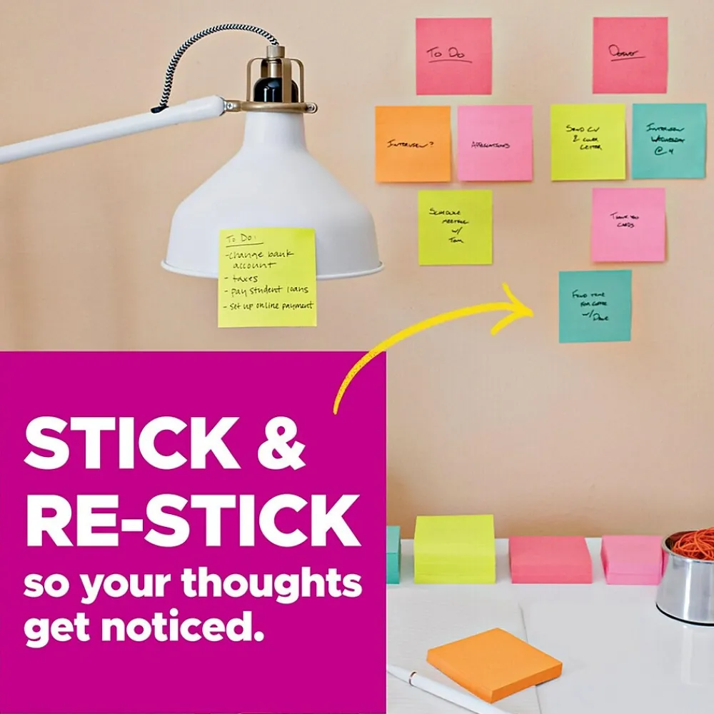 Notepads|Post-it Super Sticky Telephone Message Pad, 4" x 5", Multicolor, 50 Sheets/Pad, 4 Pads/Pack (7679-4)