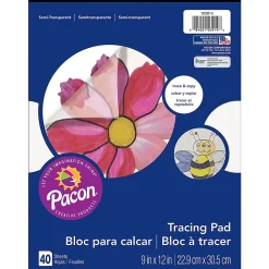 Notepads|Art Street Prang® Tracing Paper Pad, Translucent, 9" x 12", 40 Sheets, Pack of 6 (PAC103914-6)